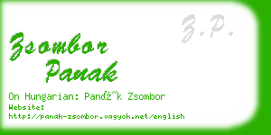 zsombor panak business card